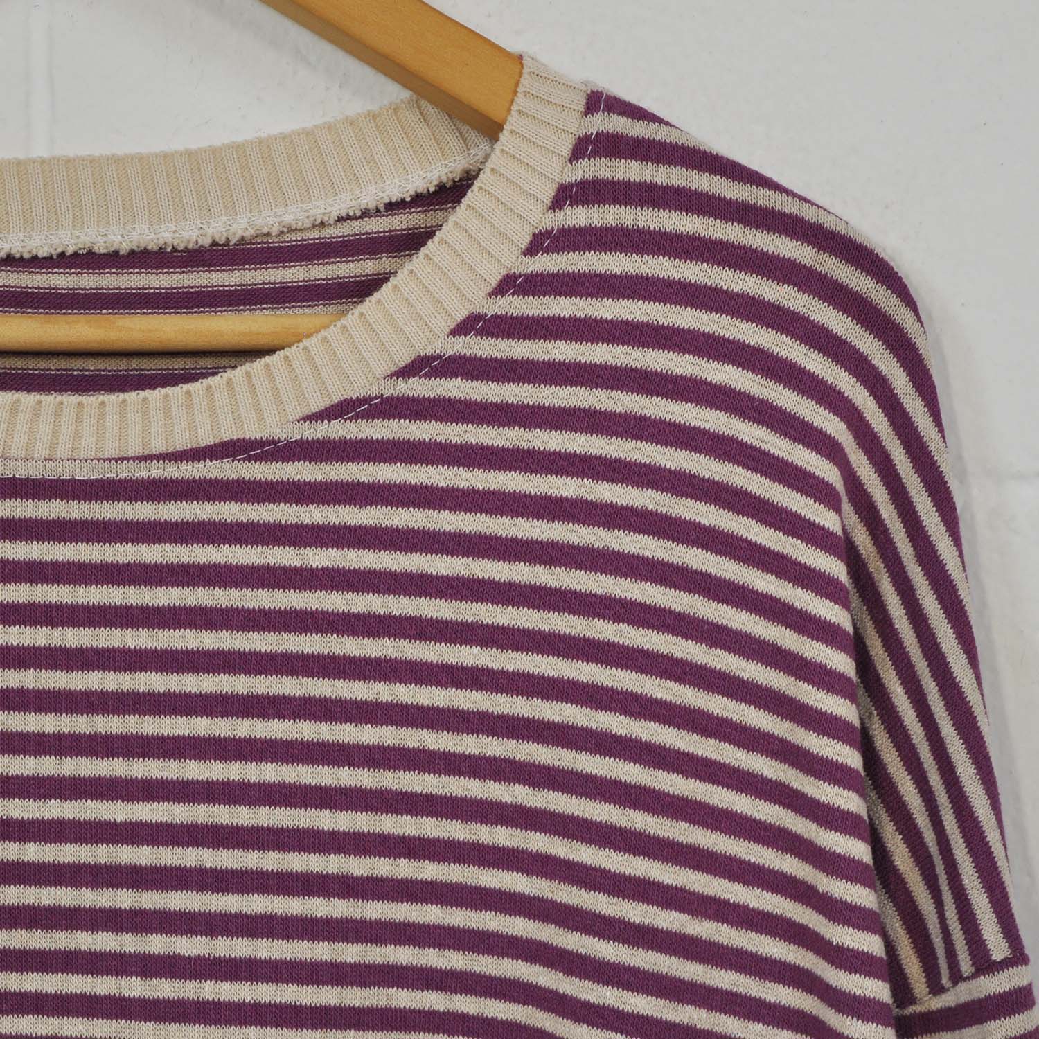Purple cotton stripes sweater 