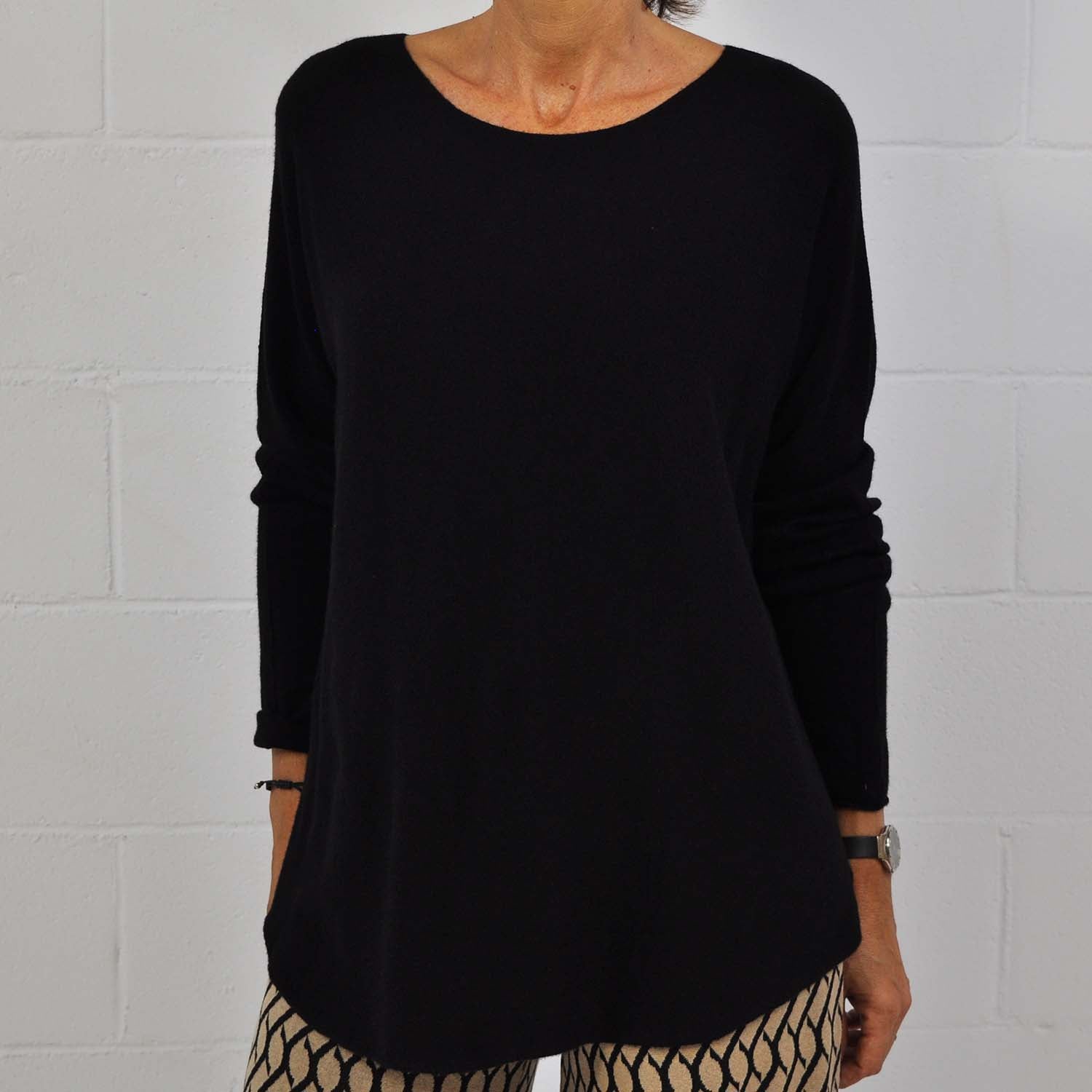 Pull in tricot basique noir