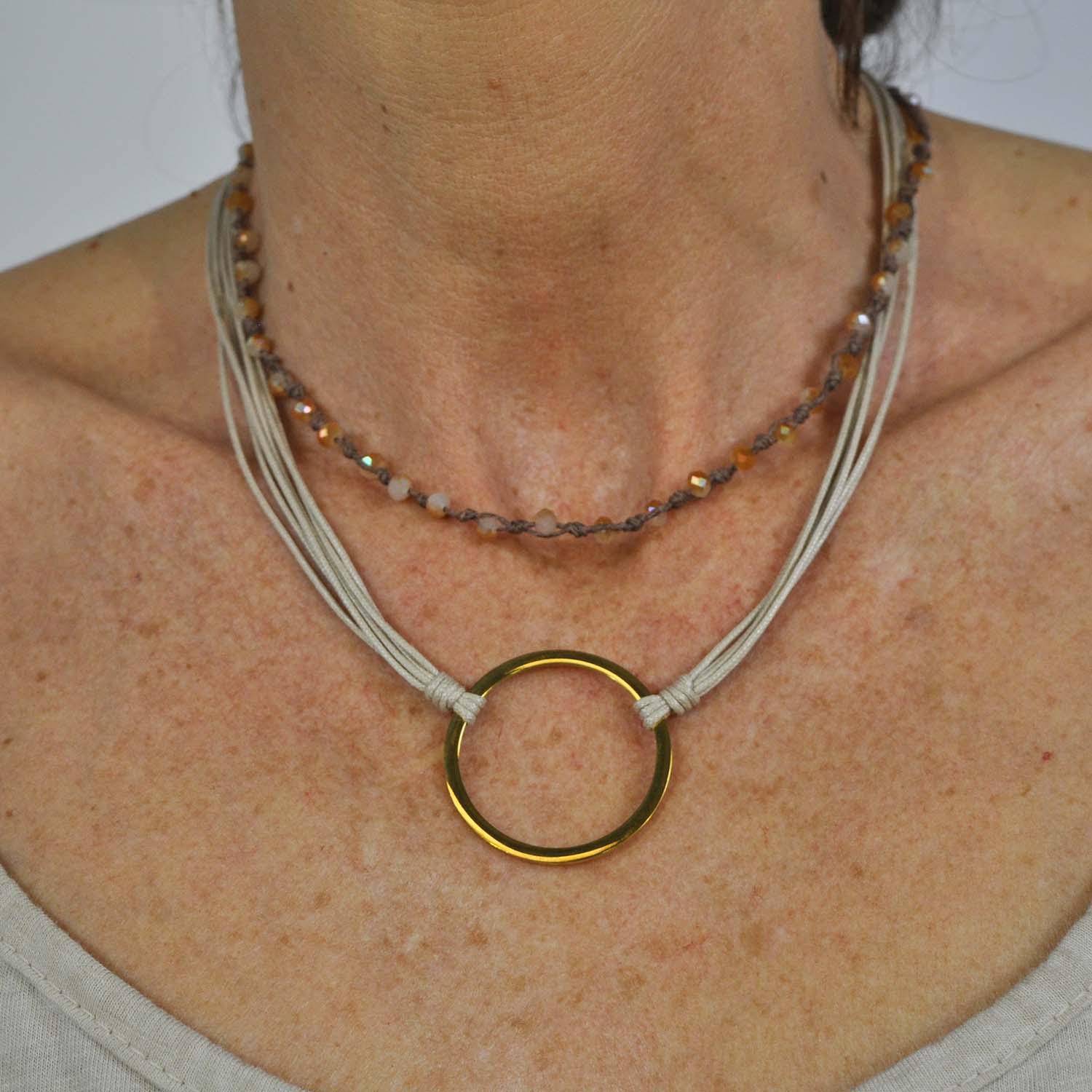 Brown crystals necklace