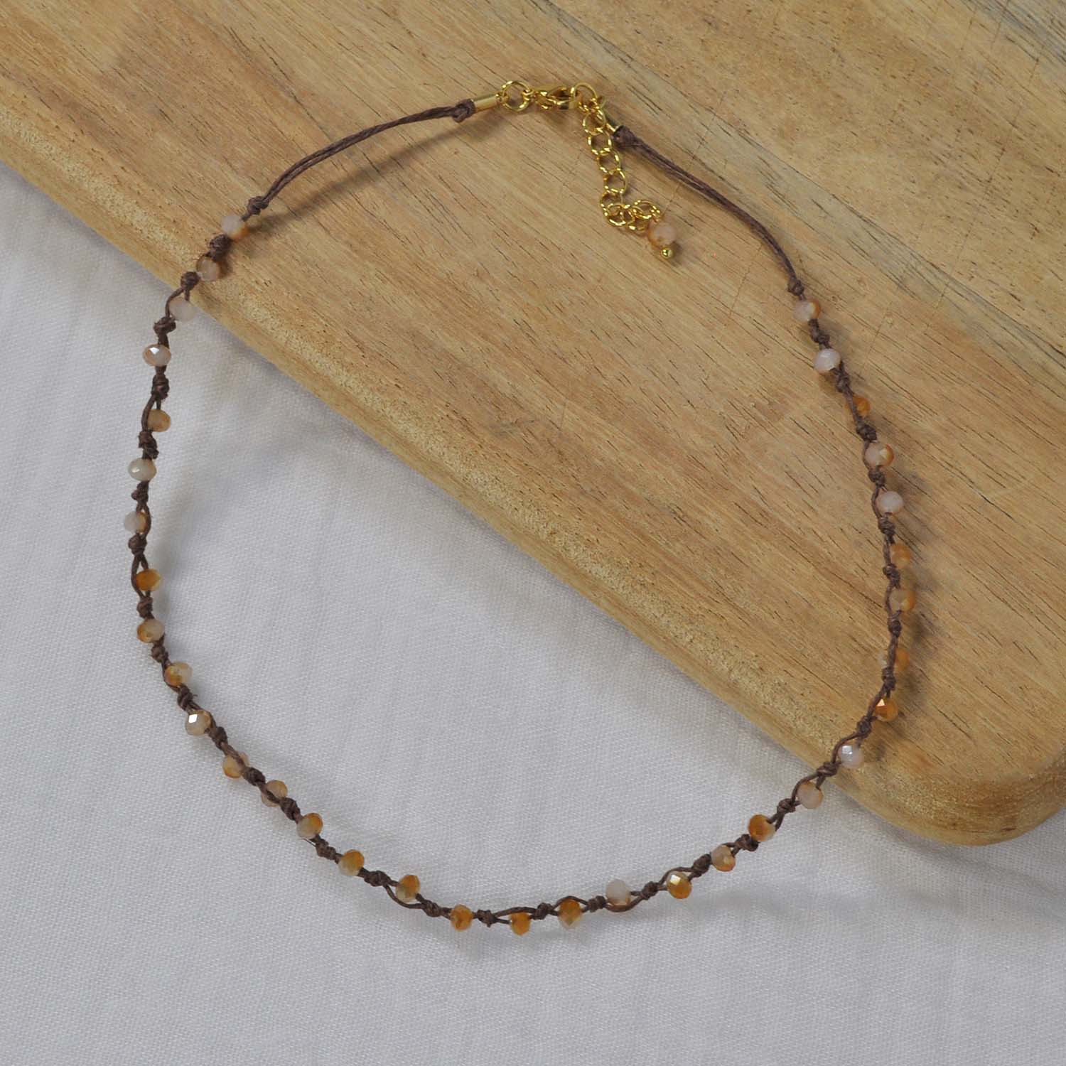 Brown crystals necklace