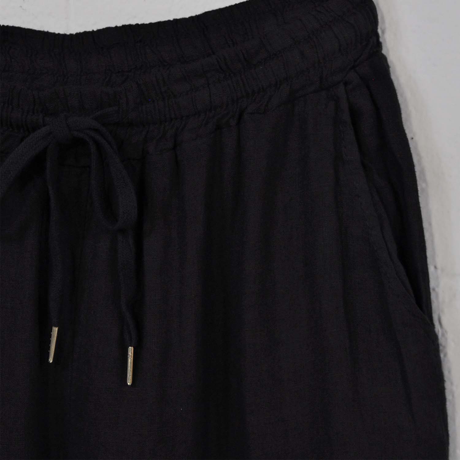 Pantalon large noir avec poches