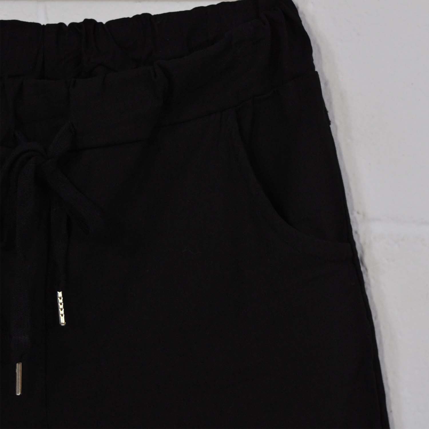 Black elastic pants