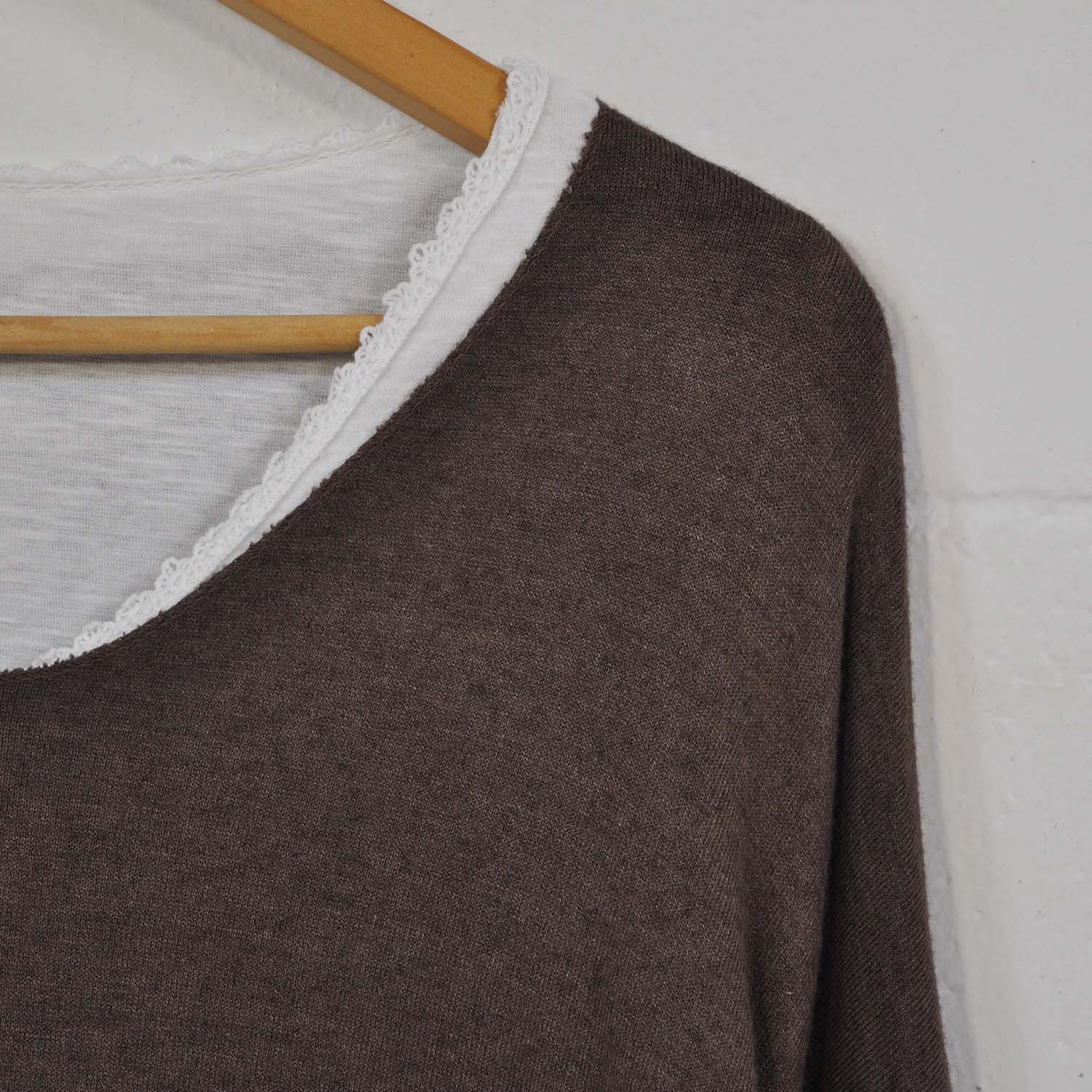 Brown double knit jersey 