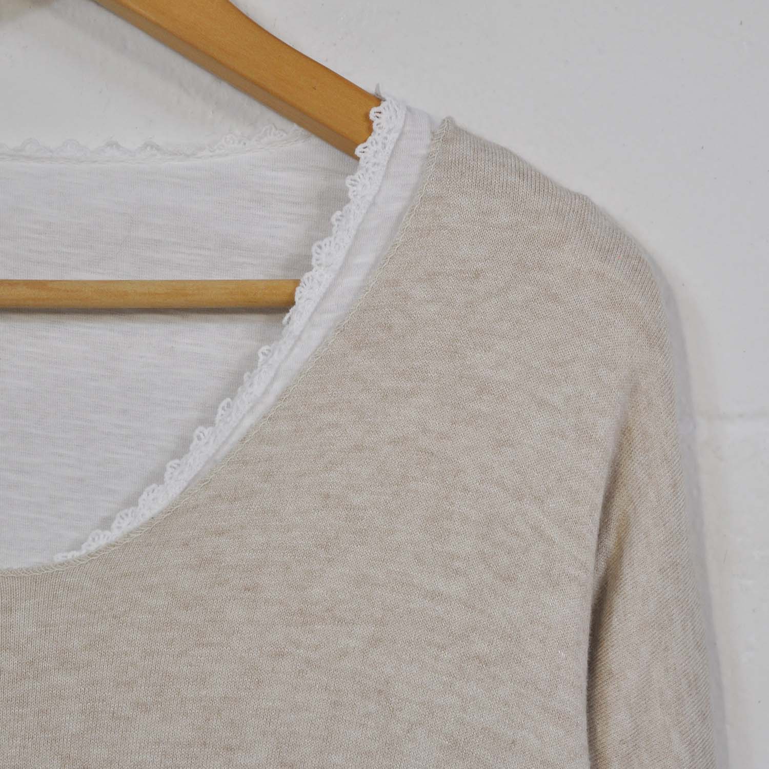 Beige double knit jersey 