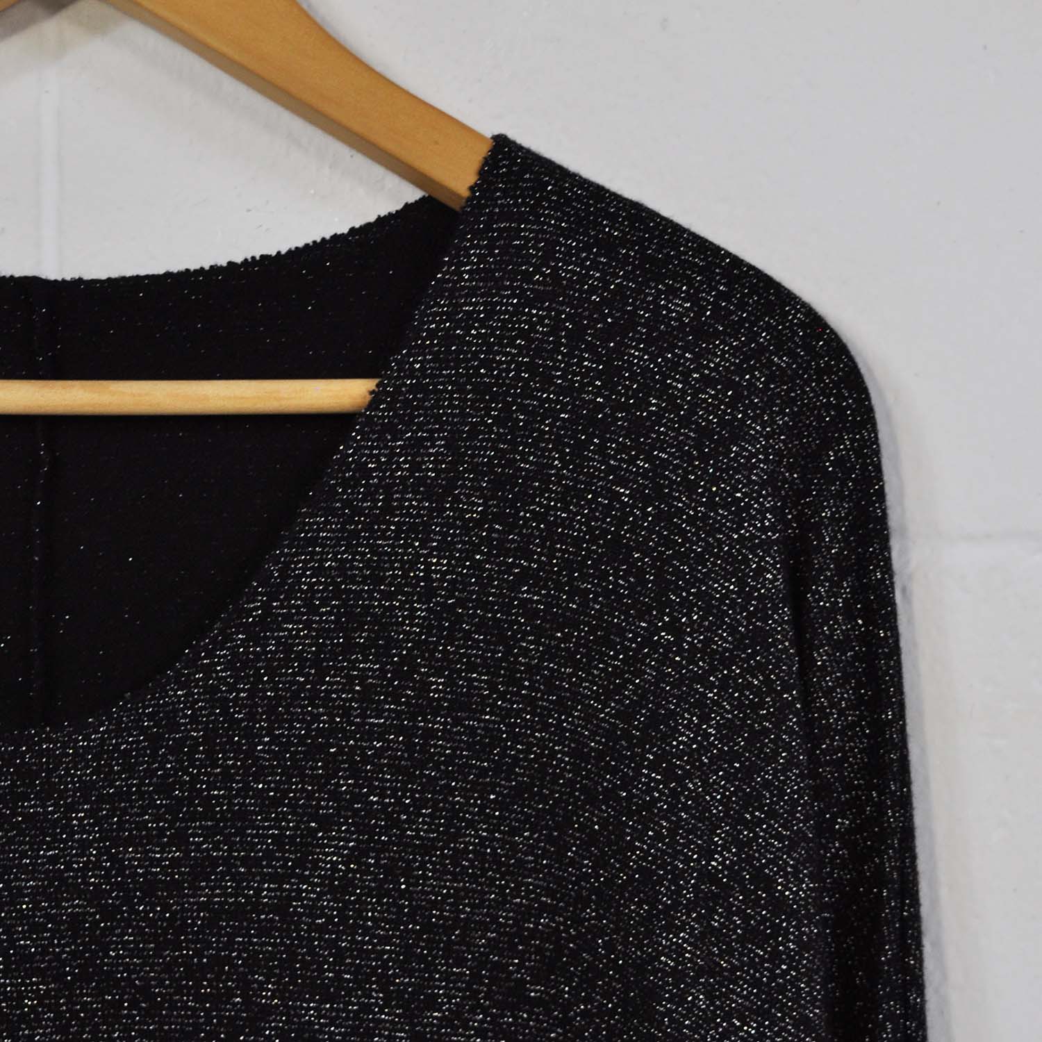 Pull-over en tricot brillant noir