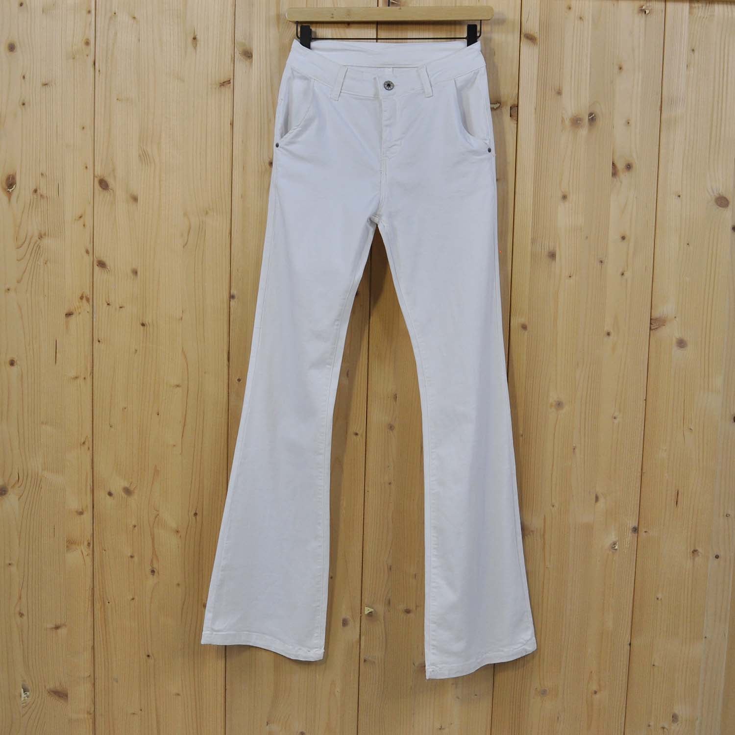 White flare jeans