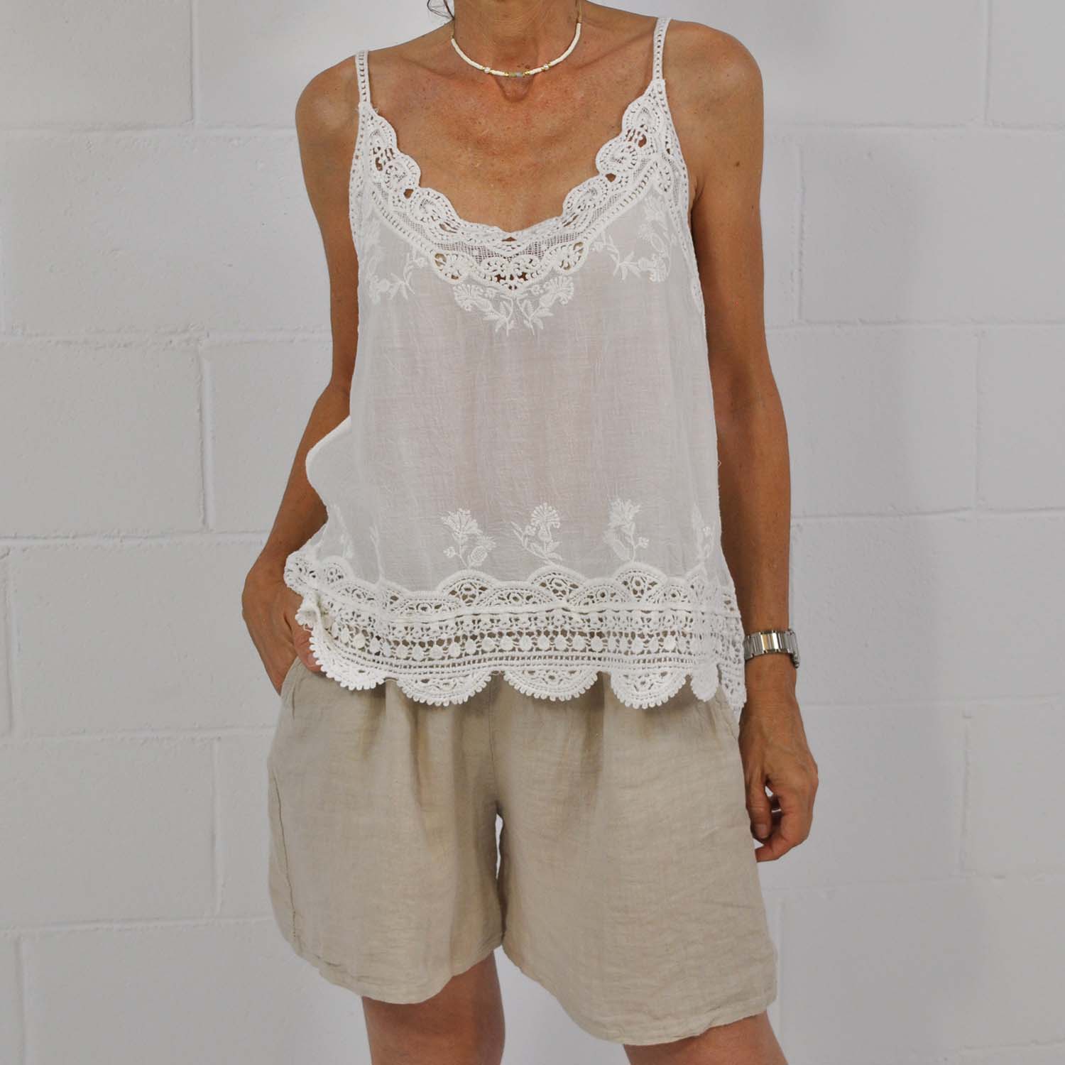 Lace top white