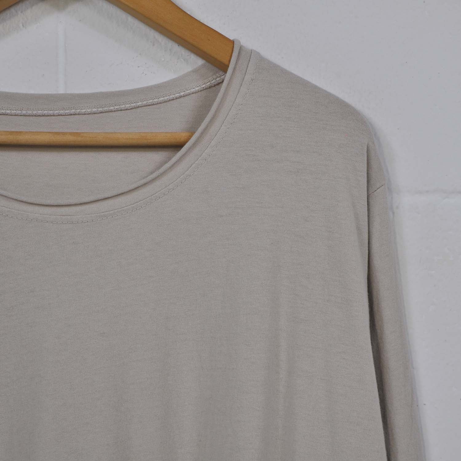 Beige asymmetric basic t-shirt
