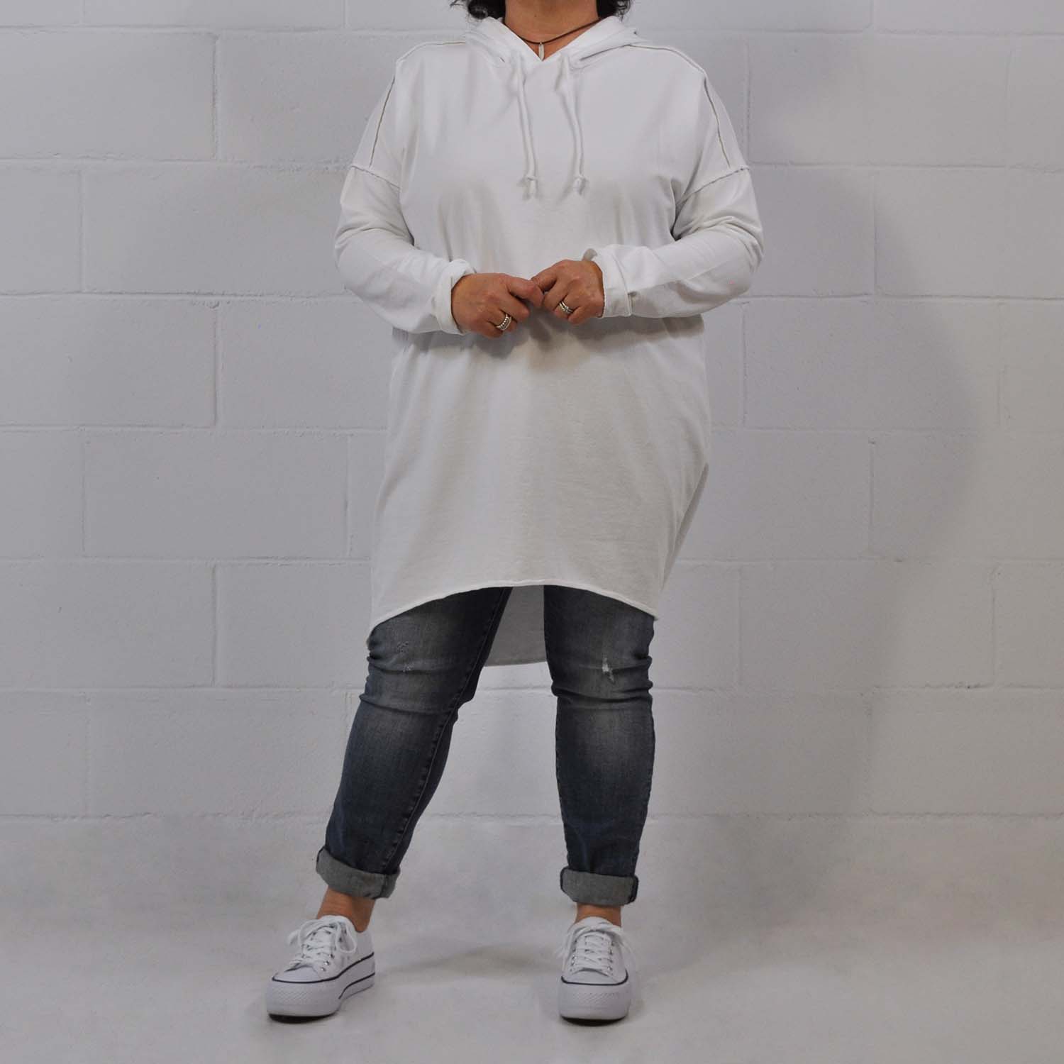 Sweatshirt blanc oversize