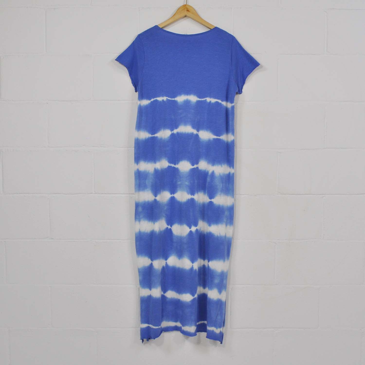 Blue tie dye short sleeve dress