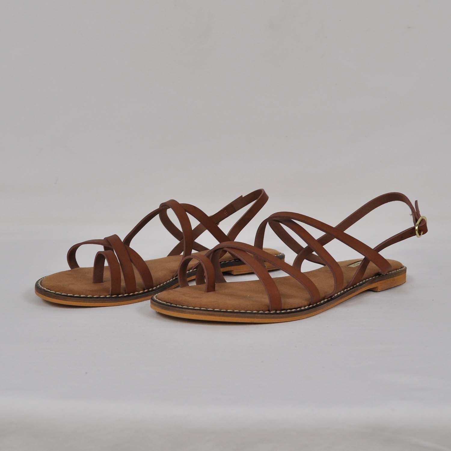 Sandale à lanières marron