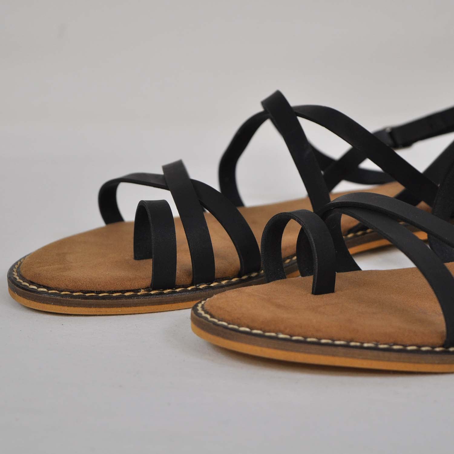 Sandale à lanières noir
