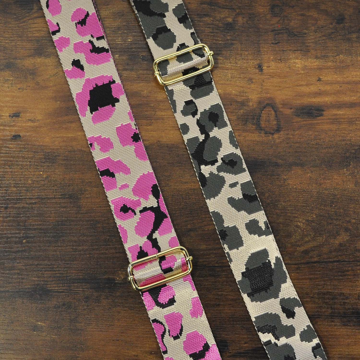 Pink print bag belt