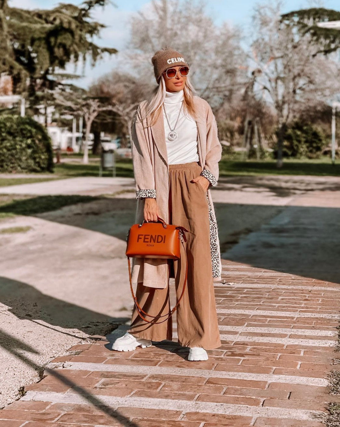 Camel corduroy joggers