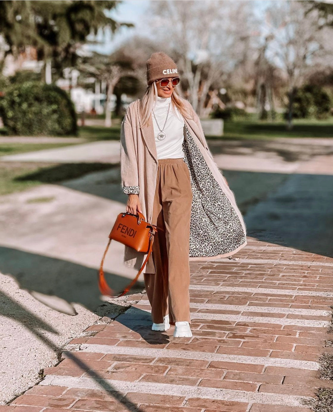 Camel corduroy joggers