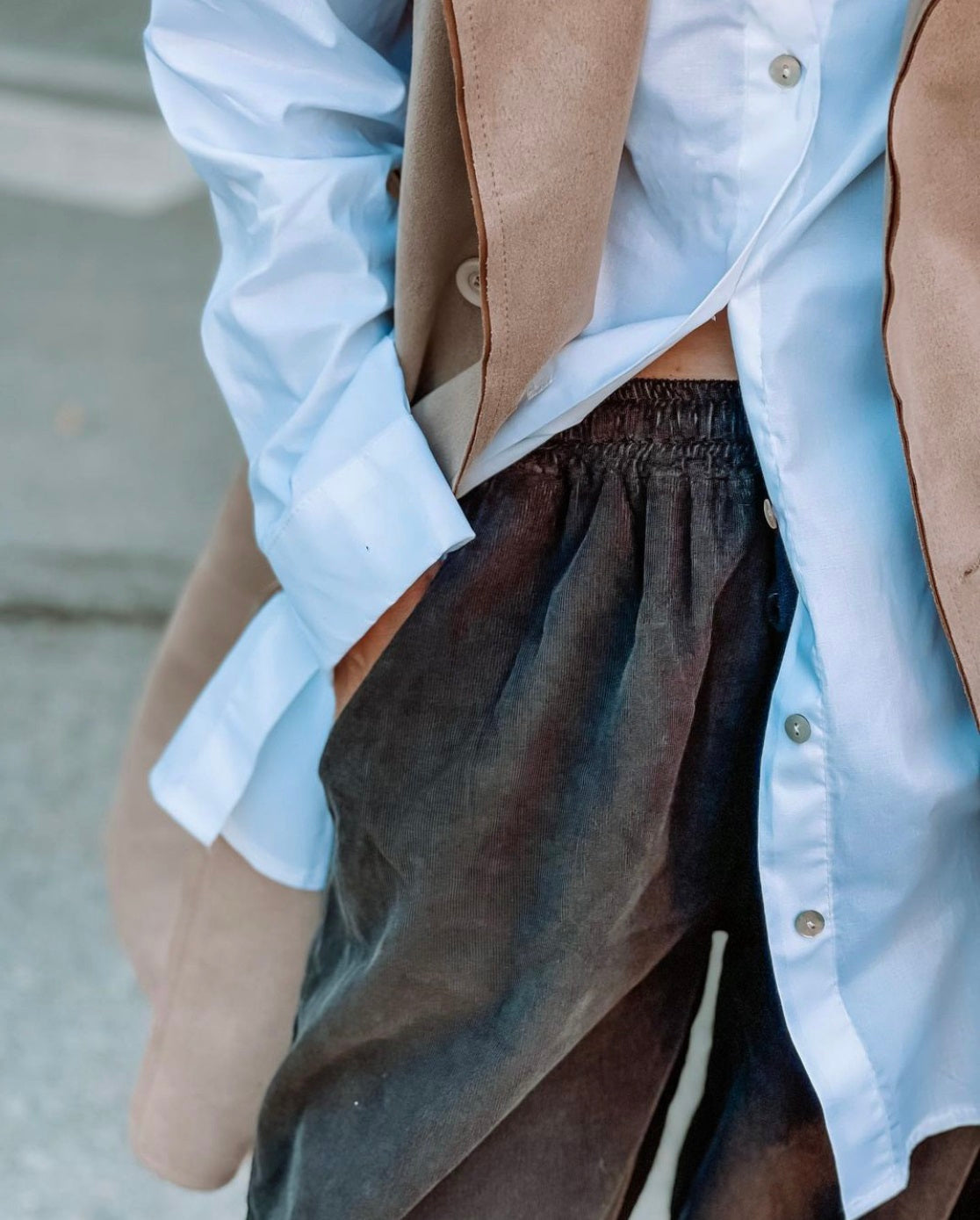 Brown corduroy joggers