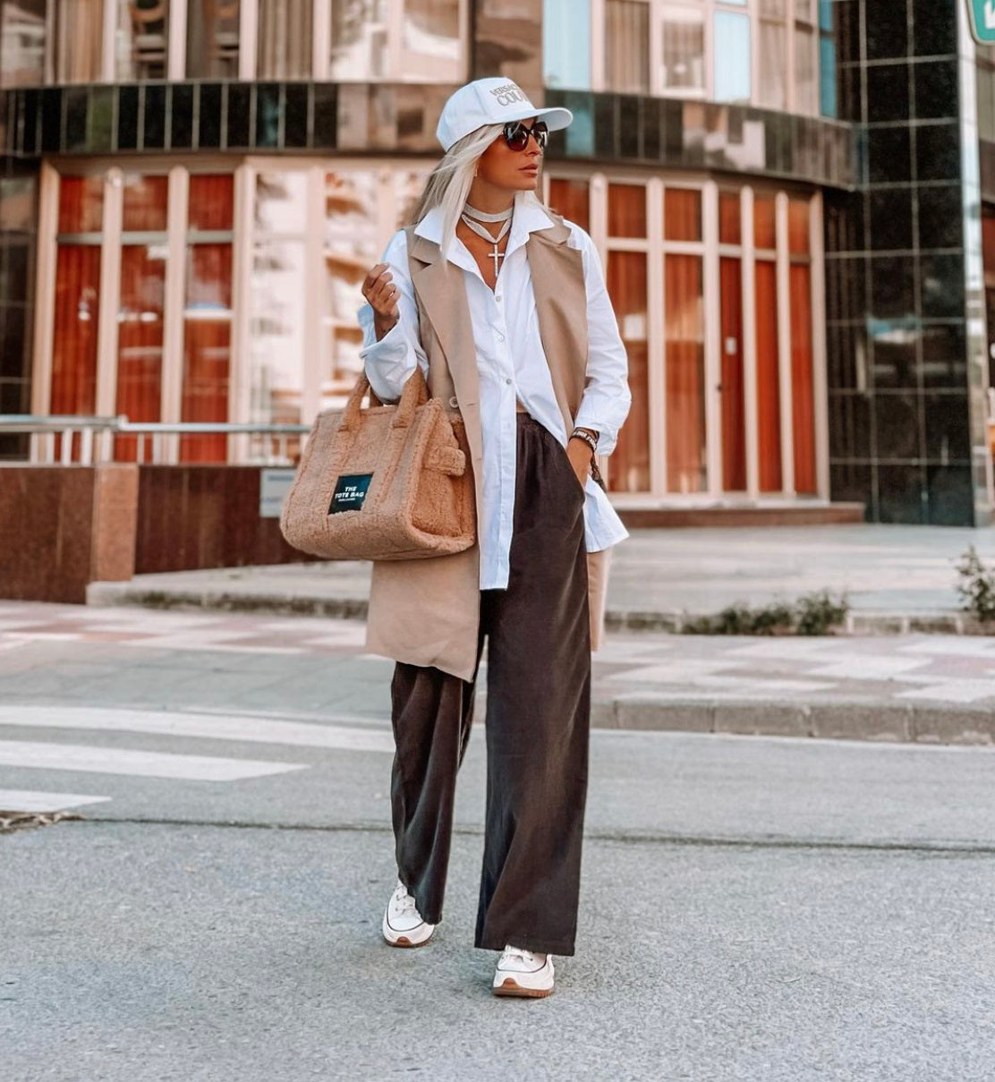 Brown corduroy joggers