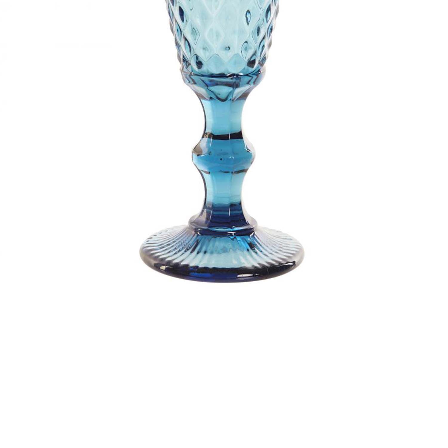 Set of blue embossed champagne cups