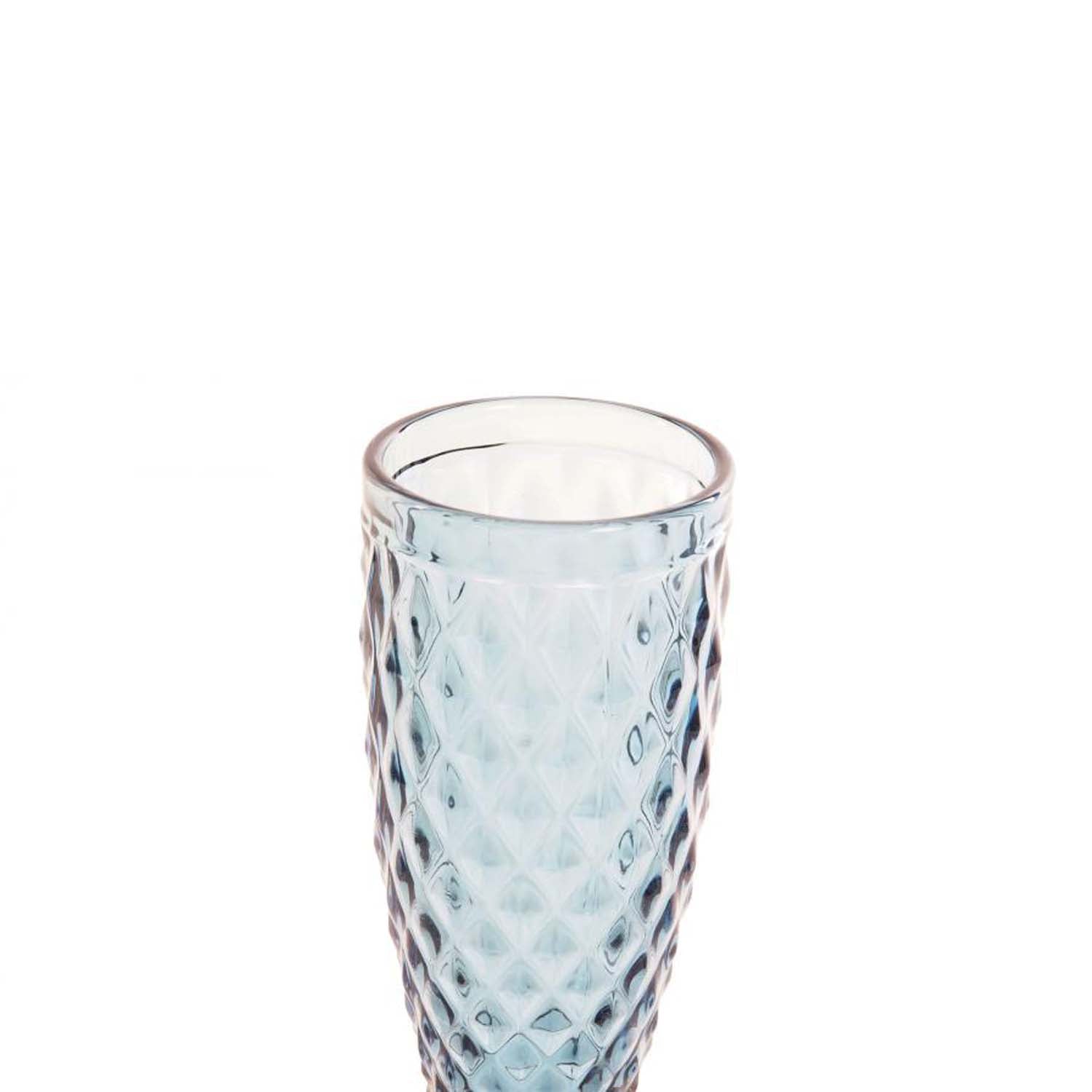 Set of blue embossed champagne cups